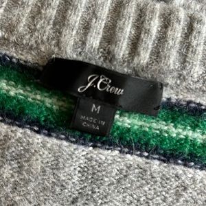 JCrew- grey/green/navy striped sweater.